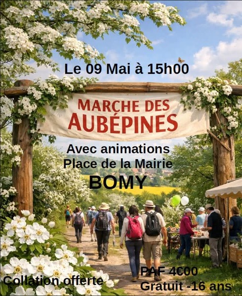La marche des Aubépines ce samedi 9 mai à Bomy