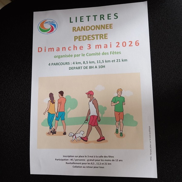 Randonnée pédestre ce dimanche 3 mai au départ de Liettres