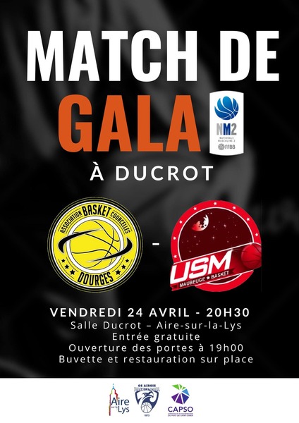 Match de gala de Basket à Aire sur la Lys ce vendredi 24 avril