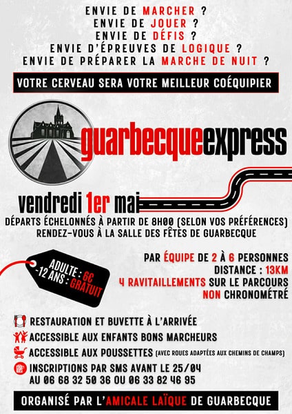 L'événement Guarbecque express ce vendredi 1 mai