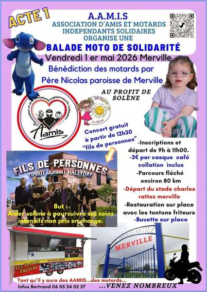 Une balade moto solidaire ce vendredi 1 mai à Merville