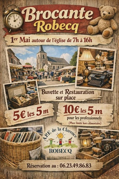 Une brocante sera organisée par l'APE de la commune de Robecq ce vendredi 1 mai