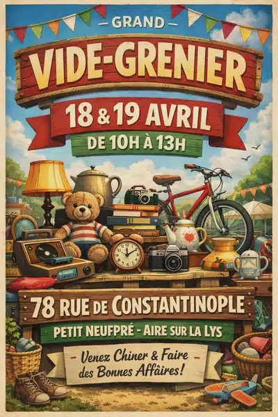 Vide maison ce samedi 18 et dimanche 19 avril à Aire sur la Lys