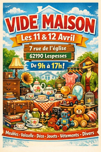 Un vide maison sera organisé à Lespesses ces samedi 11 et dimanche 12 avril