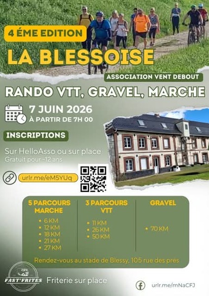 4éme édition de la Blessoise ce 7 juin au départ de Blessy