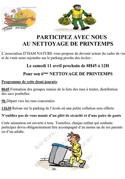 Nettoyons la nature ce samedi 11 avril à Ham En Artois