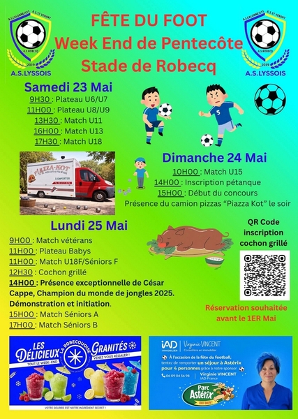 Le club de foot l'AS Lyssois sera à la fête durant le week-end de la Pentecote à Robecq
