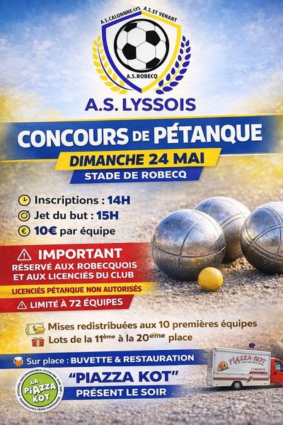 Concours de pétanque ce dimanche 24 mai à Robecq