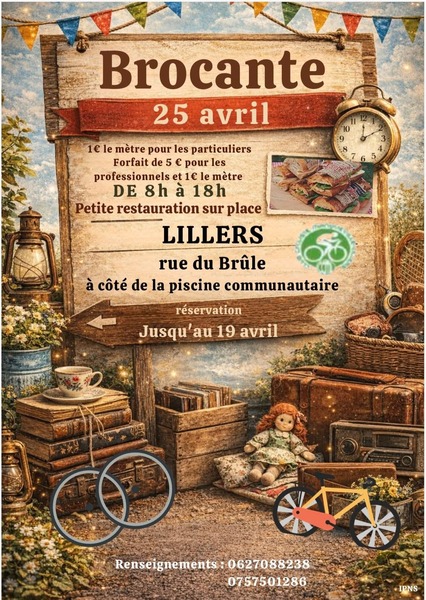 Une brocante sera organisée ce samedi 25 avril à Lillers