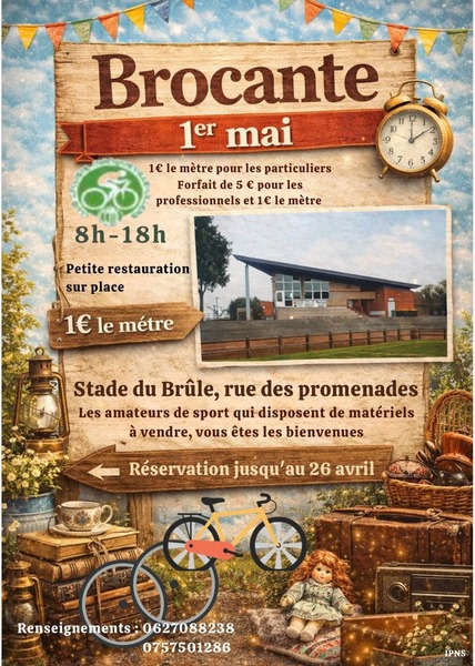 Une brocante est organisée ce vendredi 1 mai à Lillers