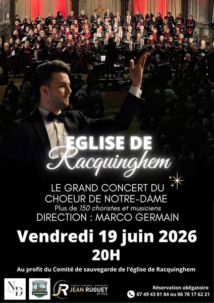 Le grand concert du Choeur de notre dame ce vendredi 19 juin à Racquinghem