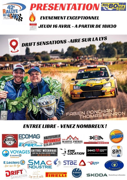 Présentation officielle de l'équipage Ponchant Henron à Aire sur la Lys