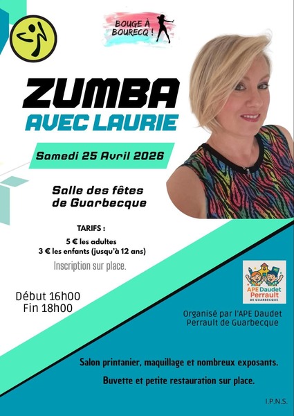 Une séance de Zumba avec Laurie ce samedi 25 avril à Guarbecque