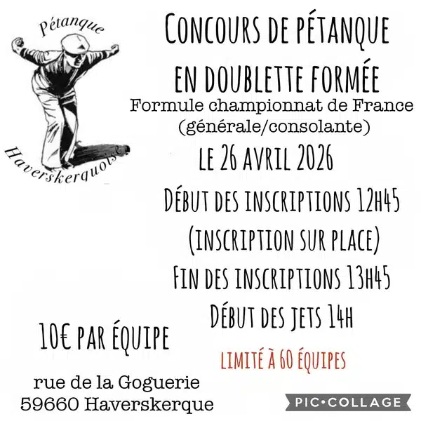 Un concours de pétanque sera organisé par le club de pétanque de la commune de Haverskerque