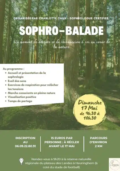 Une sophro balade avec Charlotte Caux ce dimanche 17 mai à Heuringhem