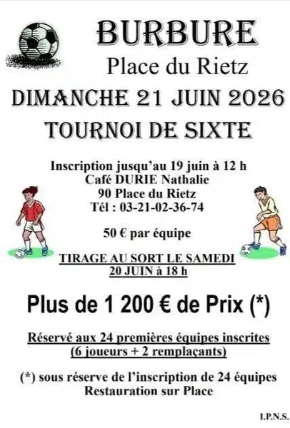 Un tournoi de sixte ce dimanche 21 juin à Burbure