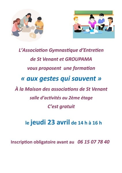 L'association de gymnastique d'entretien organise une formation aux gestes qui sauvent ce jeudi 23 avril