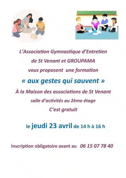 L'association de gymnastique d'entretien organise une formation aux gestes qui sauvent ce jeudi 23 avril