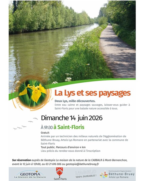 La lys et ses paysages ce dimanche 14 juin à Saint Floris