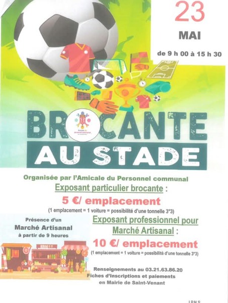 Brocante et marché artisanal ce samedi 23 mai à Saint Venant