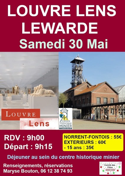 Une visite du Louvre Lens et de Lewarde ce samedi 30 mai avec le comité des fêtes de Norrent Fontes