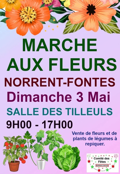 Marché aux fleurs ce dimanche 3 mai à Norrent Fontes