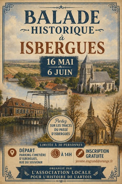 Une balade historique au départ d'Isbergues ces samedis 16 mai et 6 juin