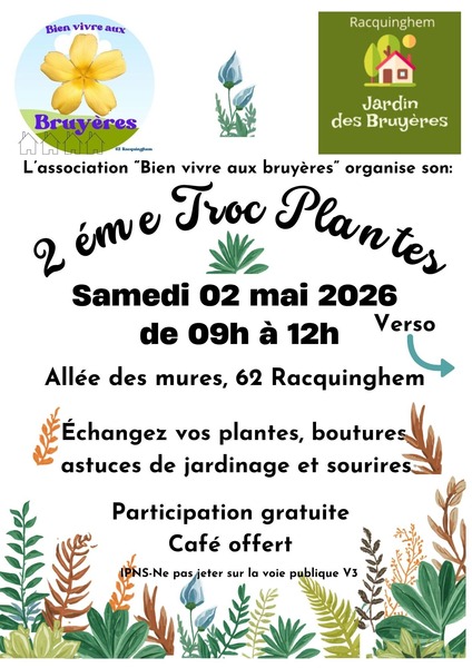 L'association bien vivre aux bruyères organise son deuxième troc ce samedi 2 mai à Racquinghem