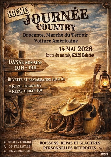 De nombreux événement pour ce jeudi 14 mai à Delettes, brocante, marché du terroir, country, exposition de véhicules etc...