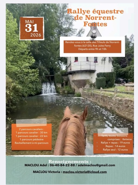 Rallye équestre ce dimanche 31 mai à Norrent Fontes