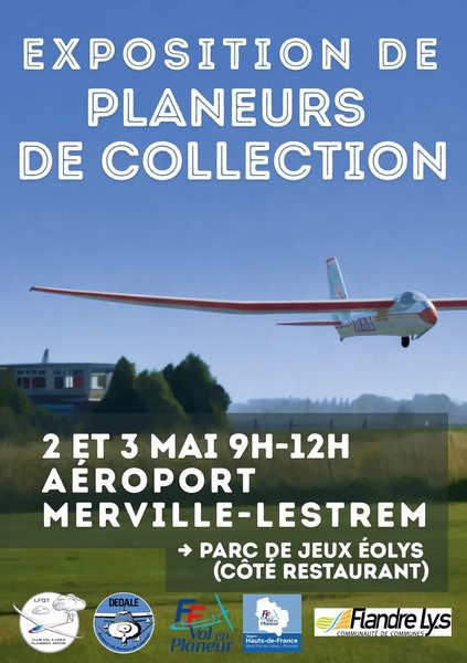 Exposition de planeurs de collections ces samedi 2 et dimanche 3 mai à l'aéroport de Merville