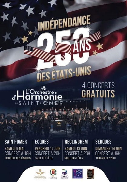 Un concert pour fêter les 250 ans de l'indépendance des Etats-Unis ce vendredi 12 juin à Ecques