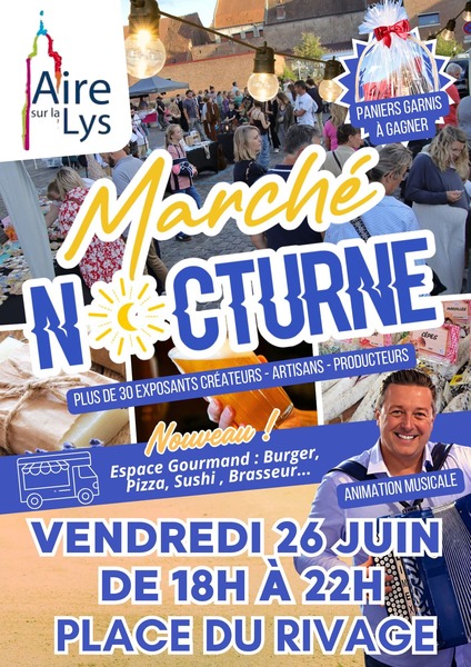 Marché artisanal nocturne à Aire sur la Lys ce vendredi 26 juin