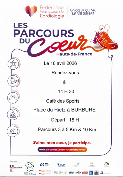 Les parcours du coeur depuis la commune de Burbure ce dimanche 18 avril