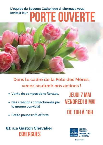 Portes ouverts pour l'équipe du secours catholique d'isbergues ces jeudi 7 et vendredi 8 mai