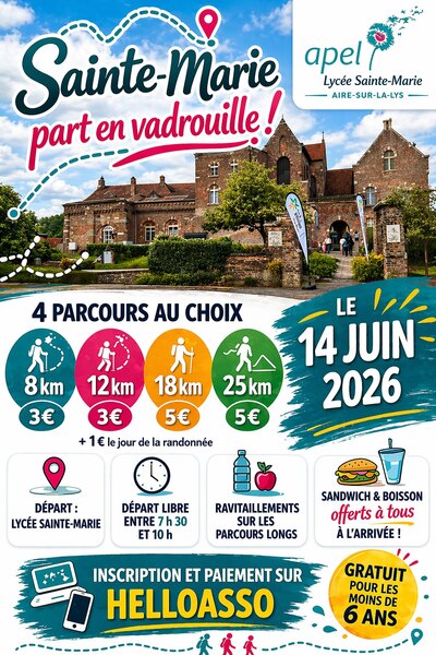 Les randonnées de l'association APEL du lycée Sainte Marie d'Aire sur la Lys