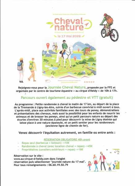 Journée cheval nature à Ligny les Aire ce dimanche 17 mai