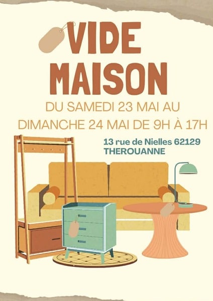 Un vide maison à Thérouanne durant les journées du samedi 23 et dimanche 24 mai