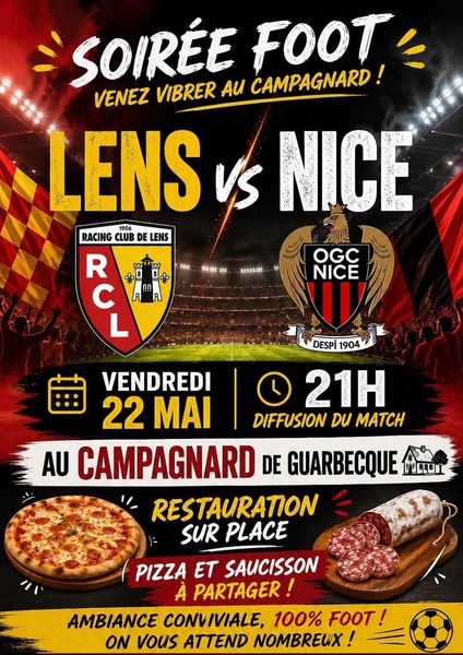 Soirée foot ce vendredi 22 mai au Campagnard de Guarbecque