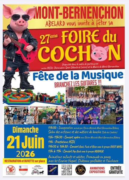 27éme foire du cochon ce dimanche 21 juin à Mont Bernenchon