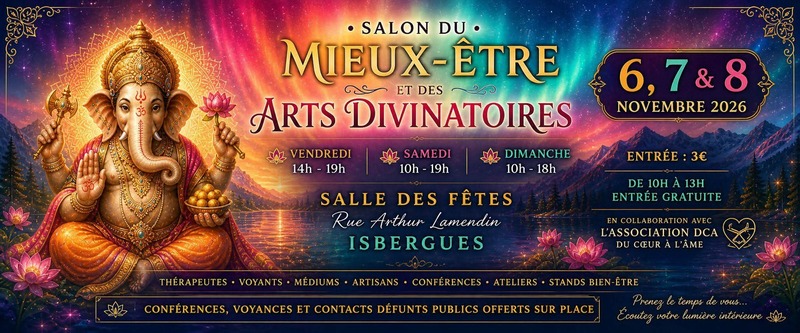 Salon du mieux-être et des arts divinatoires à Isbergues du vendredi 6 novembre au dimanche 8 novembre