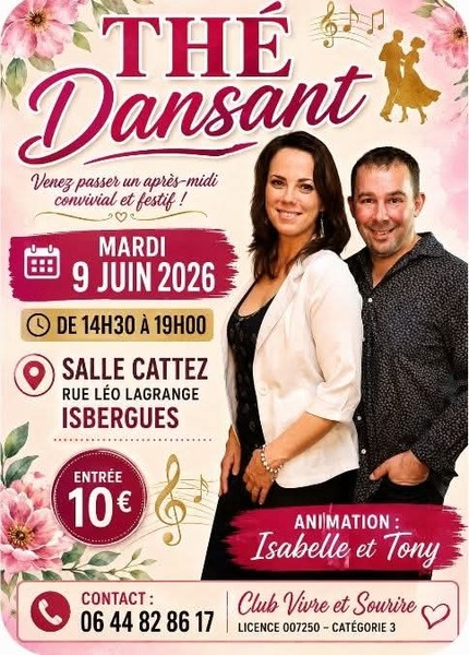 Thé dansant ce mardi 9 juin à Isbergues