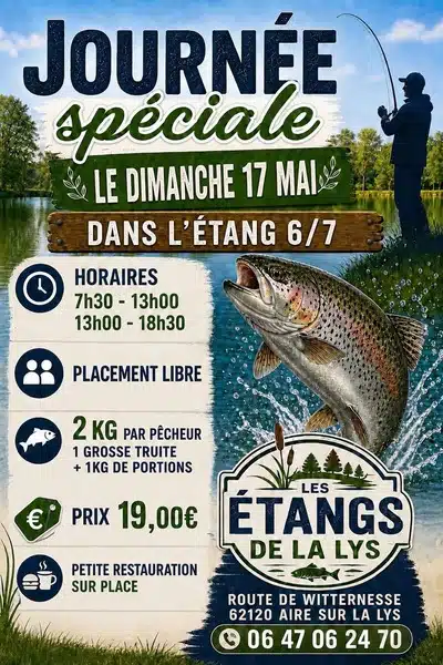 Journée spéciale ce dimanche 17 mai aux étangs de la Lys