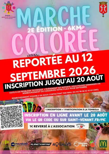 La marche colorée de Saint Venant est reportée au samedi 12 septembre