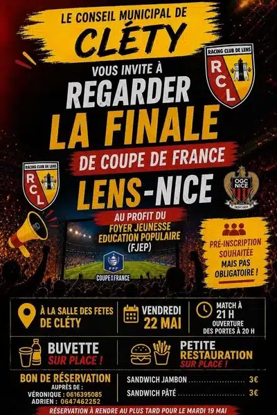La finale de la coupe de France de football Lens contre Nice ce vendredi 22 mai