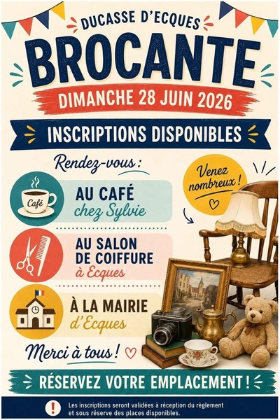 La brocante de la ducasse d'Ecques ce dimanche 28 juin