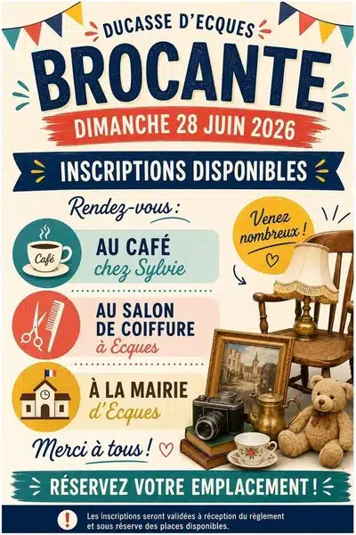 La brocante de la ducasse d'Ecques ce dimanche 28 juin