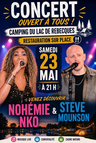 Concert au camping du Lac de Rebecques à Saint Augustin ce samedi 23 mai