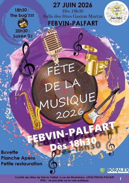 La fête de la musique ce samedi 27 juin à Febvin Palfart