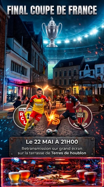 La finale de la coupe de France de football au bar terres de Houblon à Lillers